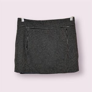 Club Monaco Polkadot Mini Skirt Wool & Angora Blend Black & White Size 0